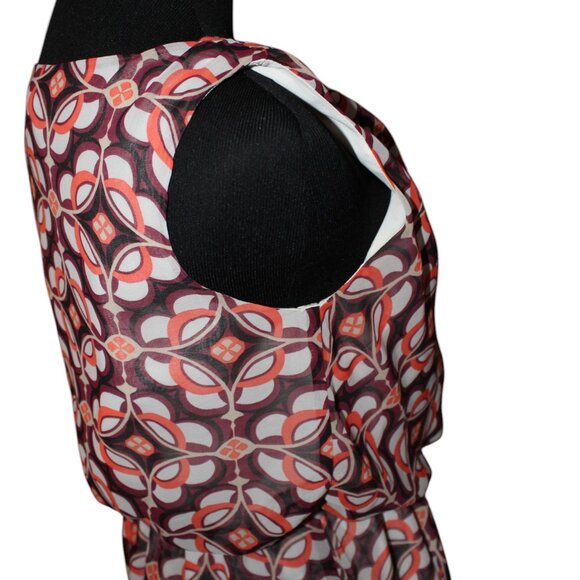 SALE BANANA REPUBLIC SLEEVELESS LIGHTWEIGHT GEOMETRIC ORANGE PURPLE TANK 4 EUC - Picture 7 of 9